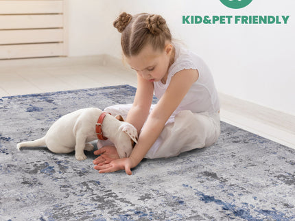 Marfi - 5' X 7' Abstract Area Rug - Silver