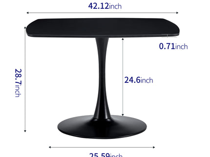 Table Mid-Century Dining Table For 4-6 People With Round Table Top, Pedestal Dining Table, End Table Leisure Coffee Table