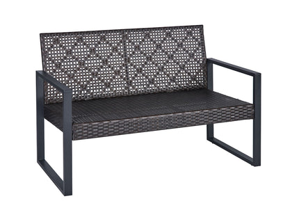 4 Piece Patio Furniture Set With Acacia Wood Table Top And Cushions