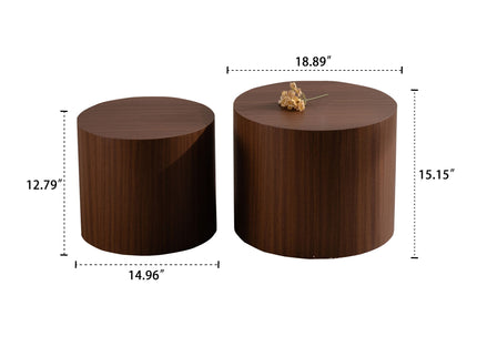 Modern Round Nesting Coffee Table (Set of 2)