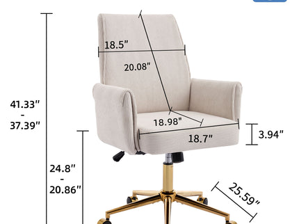 Ergonomic Mid-Back Office Chair With Striped Fabric