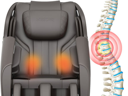 Bosscare - Massage Chair Recliner With Zero Gravity, Full Body Airbag Massage Chair With Bluetooth Speaker, Foot Roller Brown - Brown