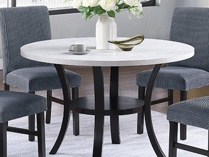 5 Piece Dining Set Chairs, Table With Lower Shelf - Black / Dark Gray / White