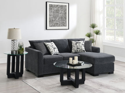 Pacheco - Upholstered Sleeper Sectional Chaise Sofa With Pocket Coils And Reversible Cushions - Dark Gray