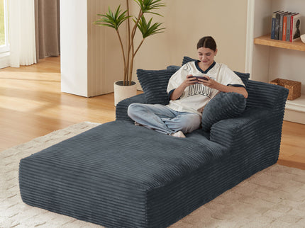 Oversized Chaise Lounge Chair Indoor For Living Room - Dark Gray