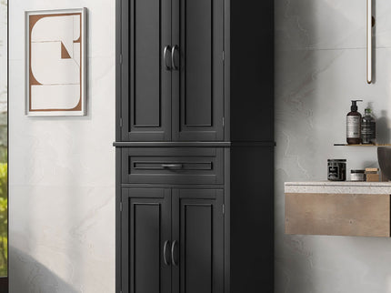 Bathroom Storage Cabinet With Doors And Drawer, Adjustable Shelf