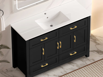 Bathroom Vanity With Sink Combo, 4 Soft Close Doors And 4 Drawers
