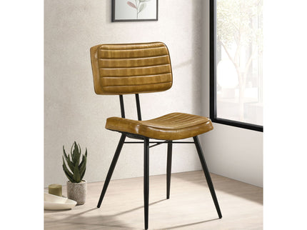 Tufted Side Chairs Upholstery And Tapered Legs (Set of 2) - Camel