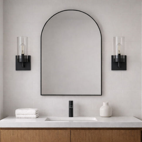 Zephyr - Single Light Sconce - Black / Clear