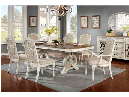 Rustic Dining Set With Table And Upholstered Chairs
