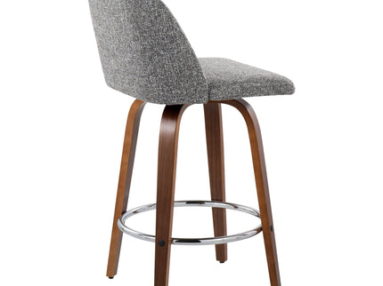 Toriano - Mid-Century Modern Fixed Height Counter Stool With Round Footrest (Set of 2)