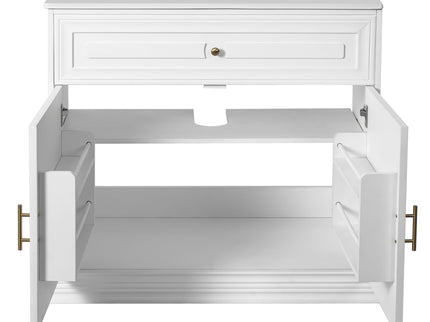 Bathroom Vanity With Sink, Cabinet With 2 Soft Closing Doors