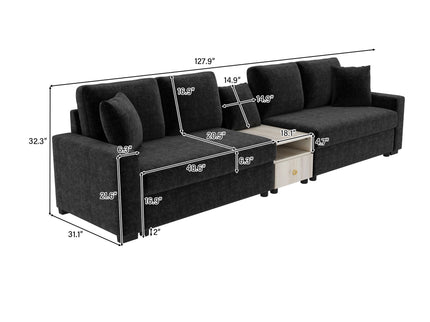 Modular Sofa Couch With Storage Armrest And Center Console