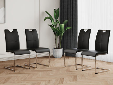Modern Dining Chairs With Padded Seat And Metal Legs