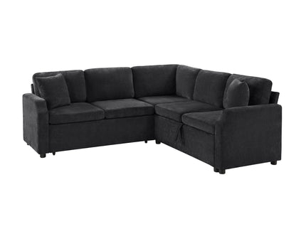 Modern L Shaped Sectional Sofa Bed With Hidden Storage Upholstery