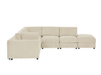 Beige / 2 Pc. Sectional Sofa, Ottoman