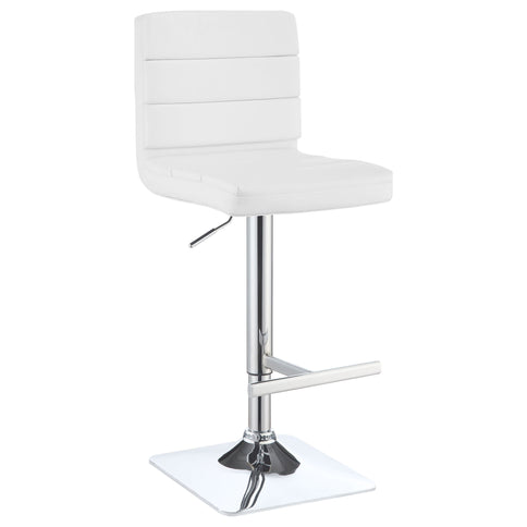 Fresco - Upholstered Adjustable Bar Stool (Set of 2) - White