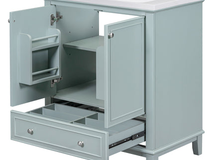 Modern Bathroom Vanity With Sink Combo, Multi Functional Cabinet With Doors And Drawer