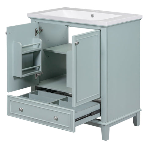 Modern Bathroom Vanity With Sink Combo, Multi Functional Cabinet With Doors And Drawer