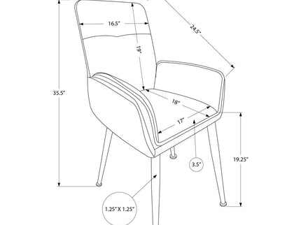 Dining Chair For Kitchen (Set of 2) - Brown / Gray