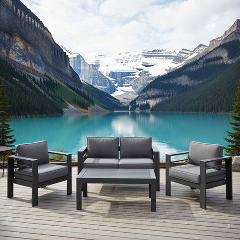 Outdoor Patio Set All-Weather With Thick Cushions