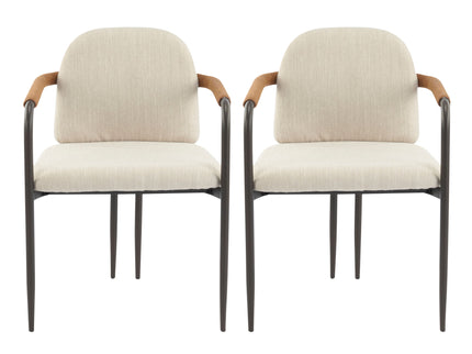Modern Dining Chair Set With Durable Iron Frame And Comfortable Fabric Upholstery