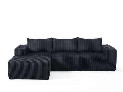 L - Shape Modern Minimalist Modular Sectional Sofa, Upholstered Cloud Couch With Deep Seats