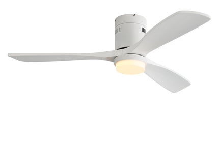 52" Low Profile Ceiling Fan With 6 Speed Remote, 3 Blades, Reversible DC Motor For Living Room - White