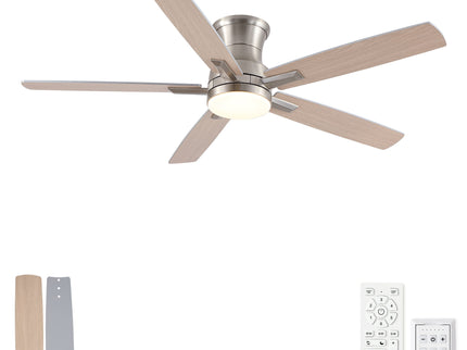 Mordern Flush Mount Ceiling Fan With Light And Remote Control