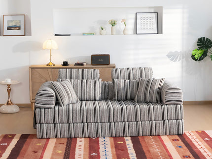 Convertible Sleeper Sofa Bed With High Density Compressed Sponge, Upholstered Couch For Living Room