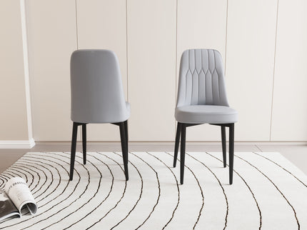 Modern Dining Chair With Cushions And Metal Legs