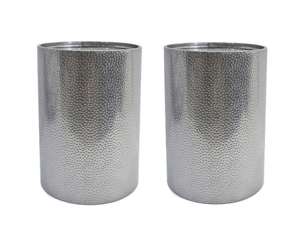 Modern Round Accent Table With Hammered Surface