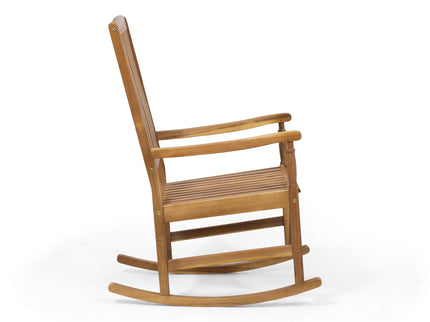 Muse - Outdoor Acacia Rocking Chair With Slat Design - Teak