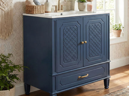 Bathroom Vanity With Sink, Soft Closing Door, Multi Functional Storage