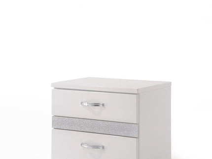 Naima II - High Gloss Nightstand - White
