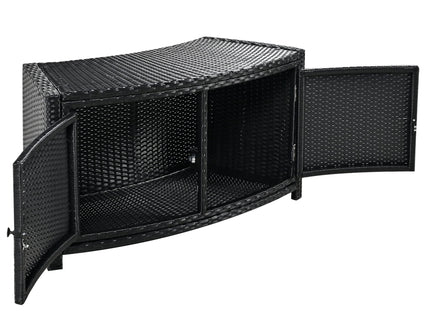 Spa Surround Spa Frame Patio Rattan Sofa Set With Storage Spaces, Mini Sofa And Comfortable Cushion For Patio, Backyard