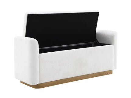 Upholstered Storage Bench With Safety Hinge