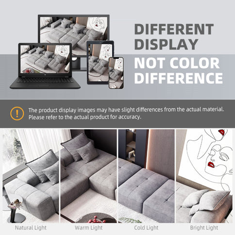 Modern Oversized, Modular Sectional Sofa With Pillows