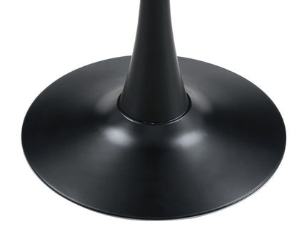 Round Dining Table With Faux Marble Top And Metal Pedestal +, 23.6" Diameter For Kitchen, Living Room, Small Spaces