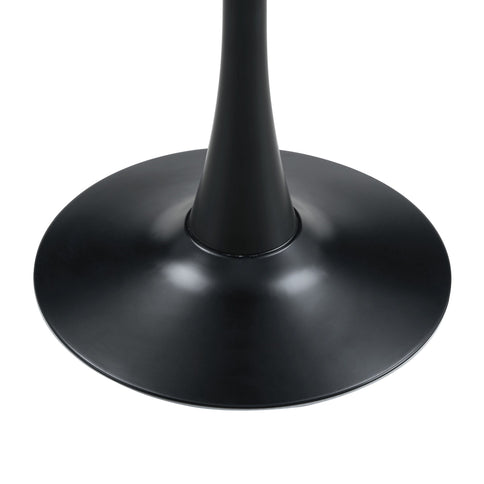 Round Dining Table With Faux Marble Top And Metal Pedestal +, 23.6" Diameter For Kitchen, Living Room, Small Spaces