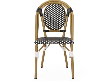 Outdoor Rattan And Aluminum French Bistro Chair Set