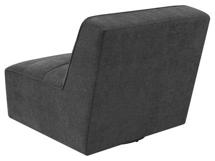 Manhattan - Swivel Tufted Chair Armless Accent Chair, 360 Degree Swivel Base - Charcoal
