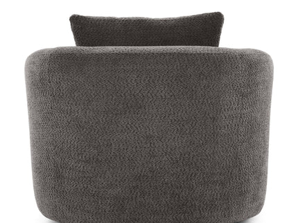 360° Swivel Barrel Sofa Chair With Throw Pillow, Upholstered Accent Chair