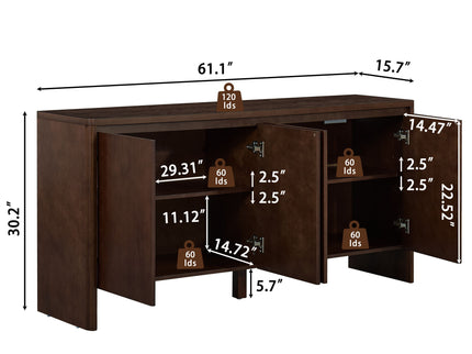 Sideboard Buffet Cabinet With Adjustable Shelves