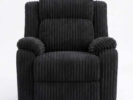 Motion Recliner Chair With Plush Armrests For Living Room, Soft Seat - Black