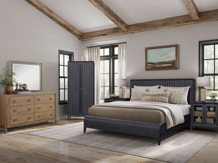 Glass Door Nightstand - Black