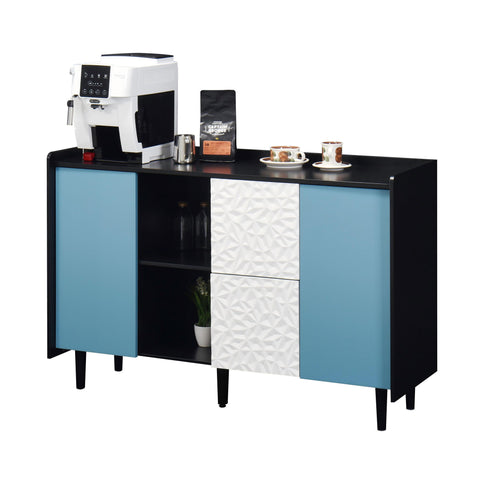 Modern Sideboard Buffet Cabinet With Doors And Unique Panel Styling