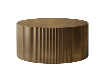 Modern Wave Stripe Round Coffee Table With Spacious Top