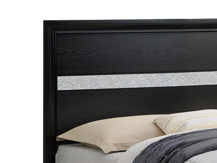 Madrid - Queen Bed With Storage Drawers And Nickel Handles - Black