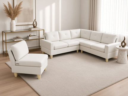 Modular L - Shaped Sectional Sofa 6 Seater 4 Piece Couch With Chaise